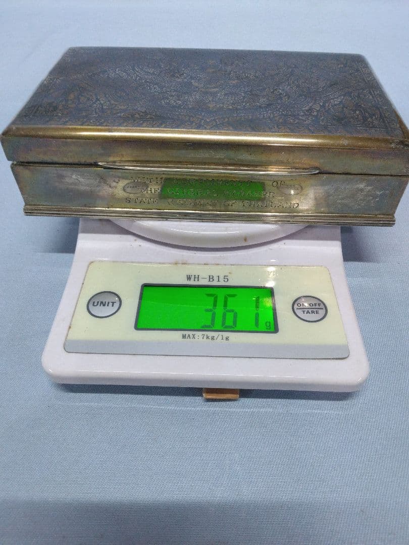 銀製品 タイ国有鉄道 銀製小物入れ 銀製煙草入れ アンティーク