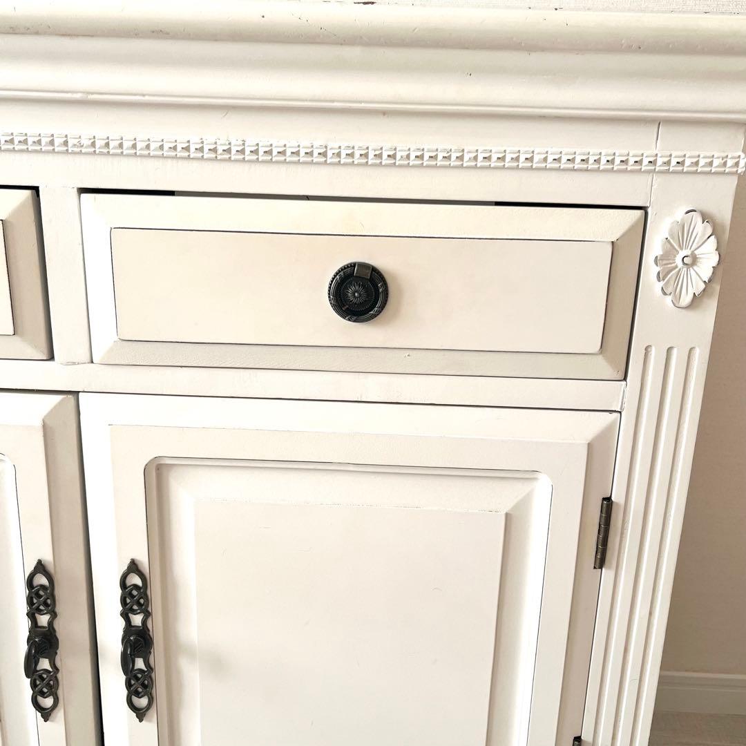 ロココ調 アンティーク ホワイトクラシック キャビネット