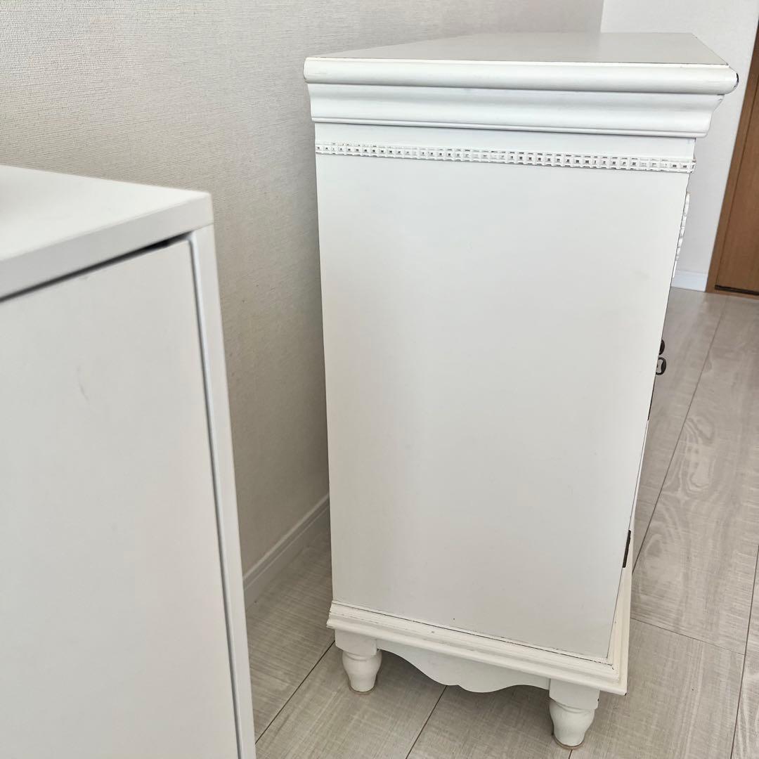 ロココ調 アンティーク ホワイトクラシック キャビネット