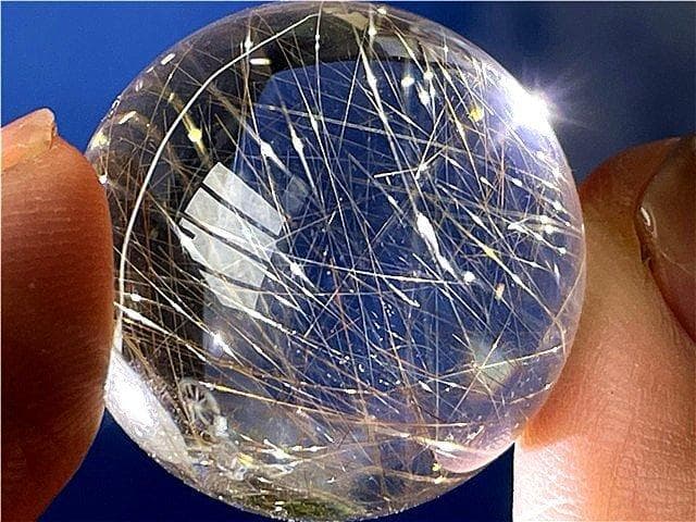 AAA級天然ゴールドルチルクォーツ丸玉B88P1/303P07D