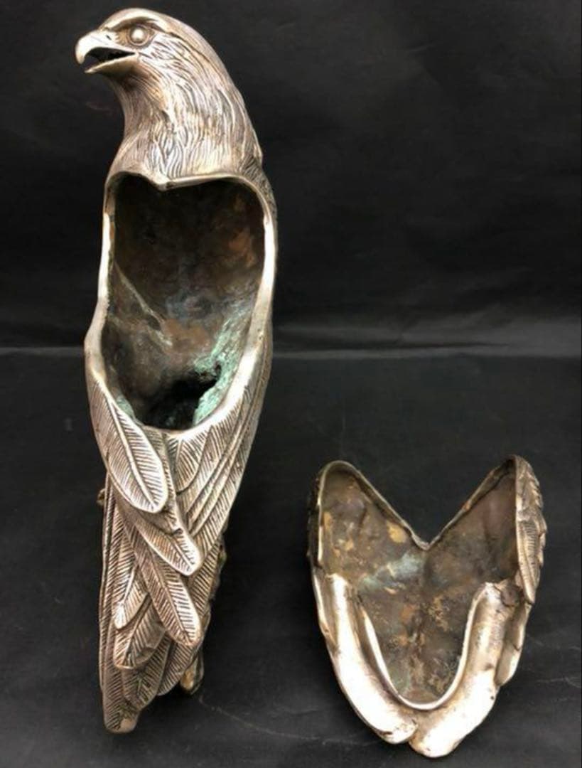 香炉　鷹　大明宣徳年製　銅製　置物 風水 開運 金運 骨董 古美術　アンティーク