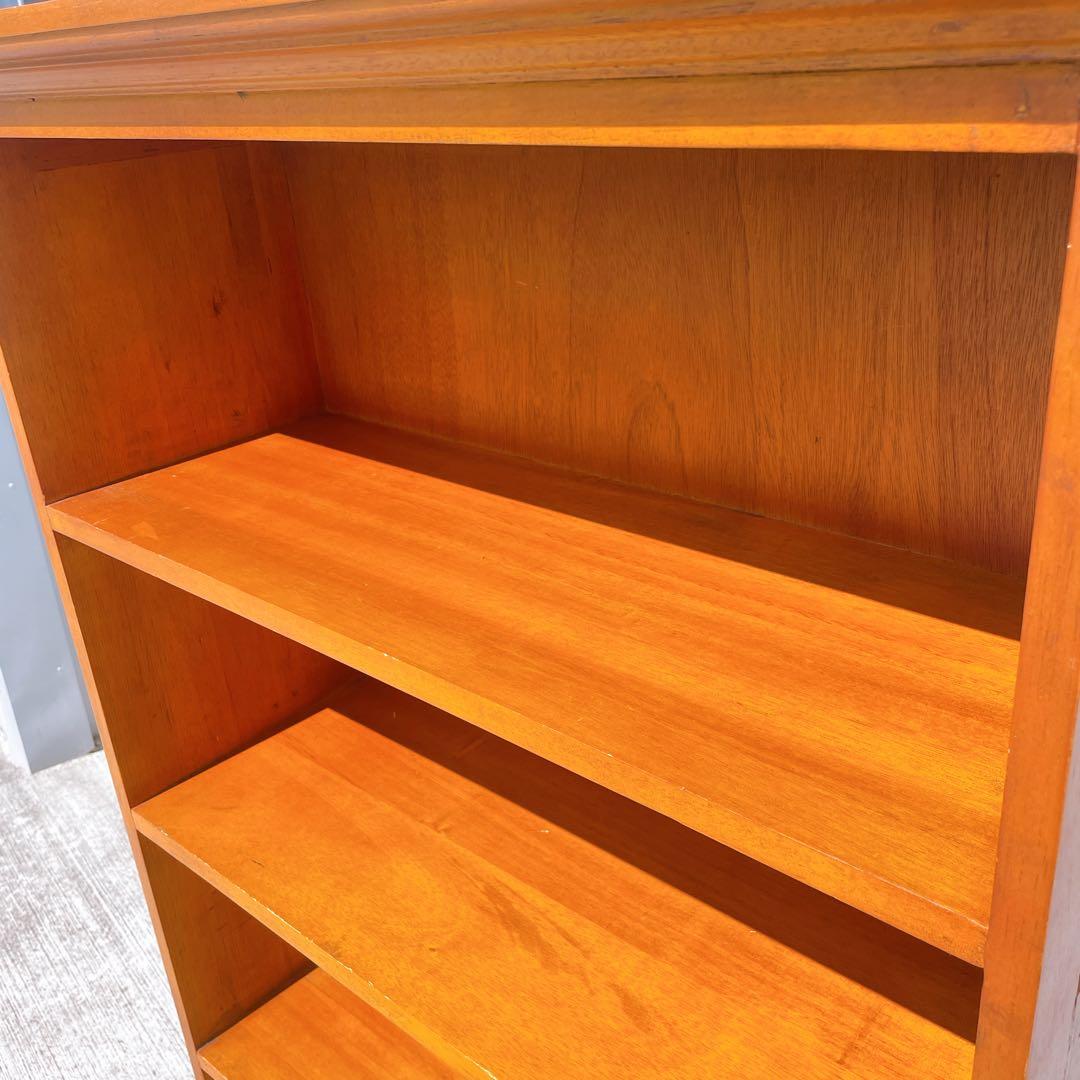 【美品送料込】イギリス アンティーク本棚 チーク材 ブックシェルフ