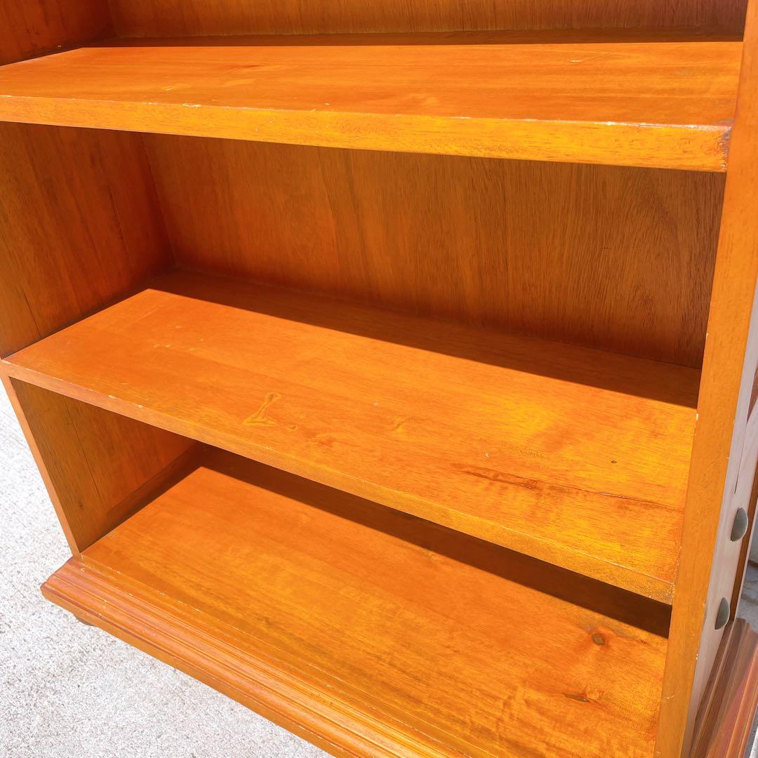 【美品送料込】イギリス アンティーク本棚 チーク材 ブックシェルフ