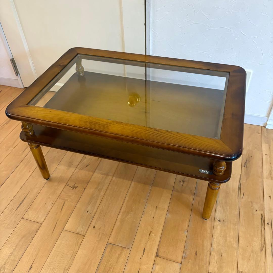 ☆昭和レトロ☆アンティーク　コレクションテーブル　ニチハン　コーヒーテーブル