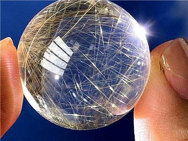 ★AAA級天然ゴールドルチルクォーツ丸玉B88P1/351P06C