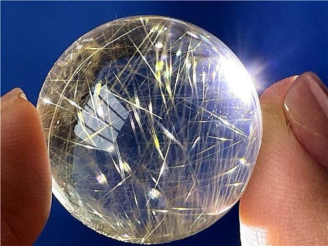 ★AAA級天然ゴールドルチルクォーツ丸玉B88P1/351P06C