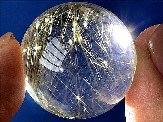 ★AAA級天然ゴールドルチルクォーツ丸玉B88P1/351P06C