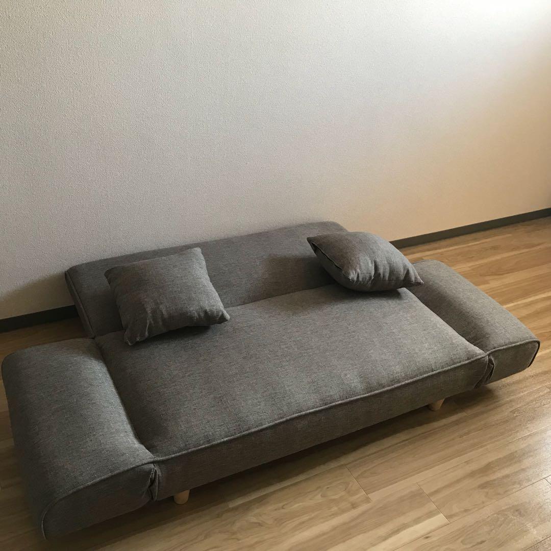 ⚠️苺mamaさん専用  リクライニング ソファーベッド   クッション付き