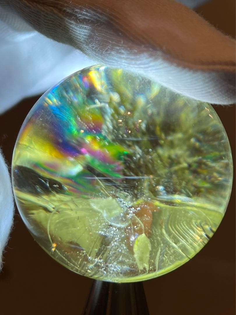 【財運•仕事運】MR119 非加熱！特大！虹・ブルーラダー入りシトリンスフィア⭐️