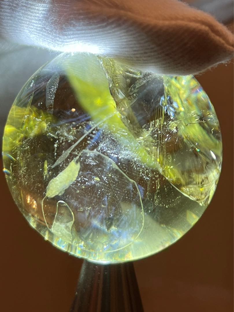 【財運•仕事運】MR119 非加熱！特大！虹・ブルーラダー入りシトリンスフィア⭐️