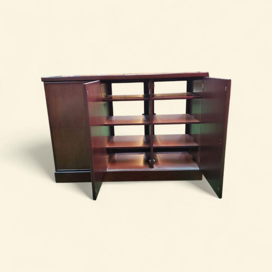 起立木工　 キャビネット 　サイドボード　ガラス扉・引き出し5段付き　両面ハッチ