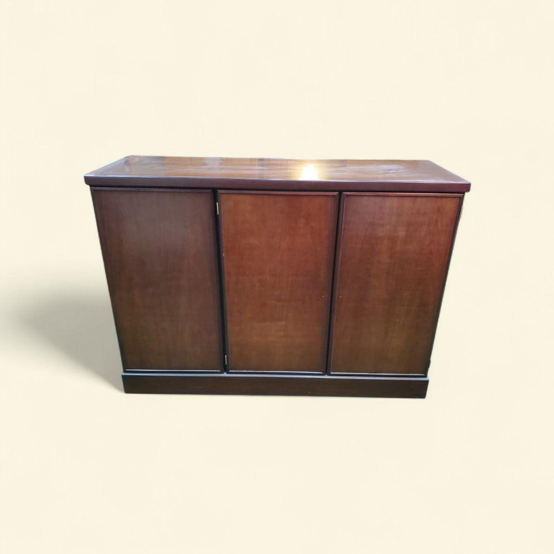 起立木工　 キャビネット 　サイドボード　ガラス扉・引き出し5段付き　両面ハッチ