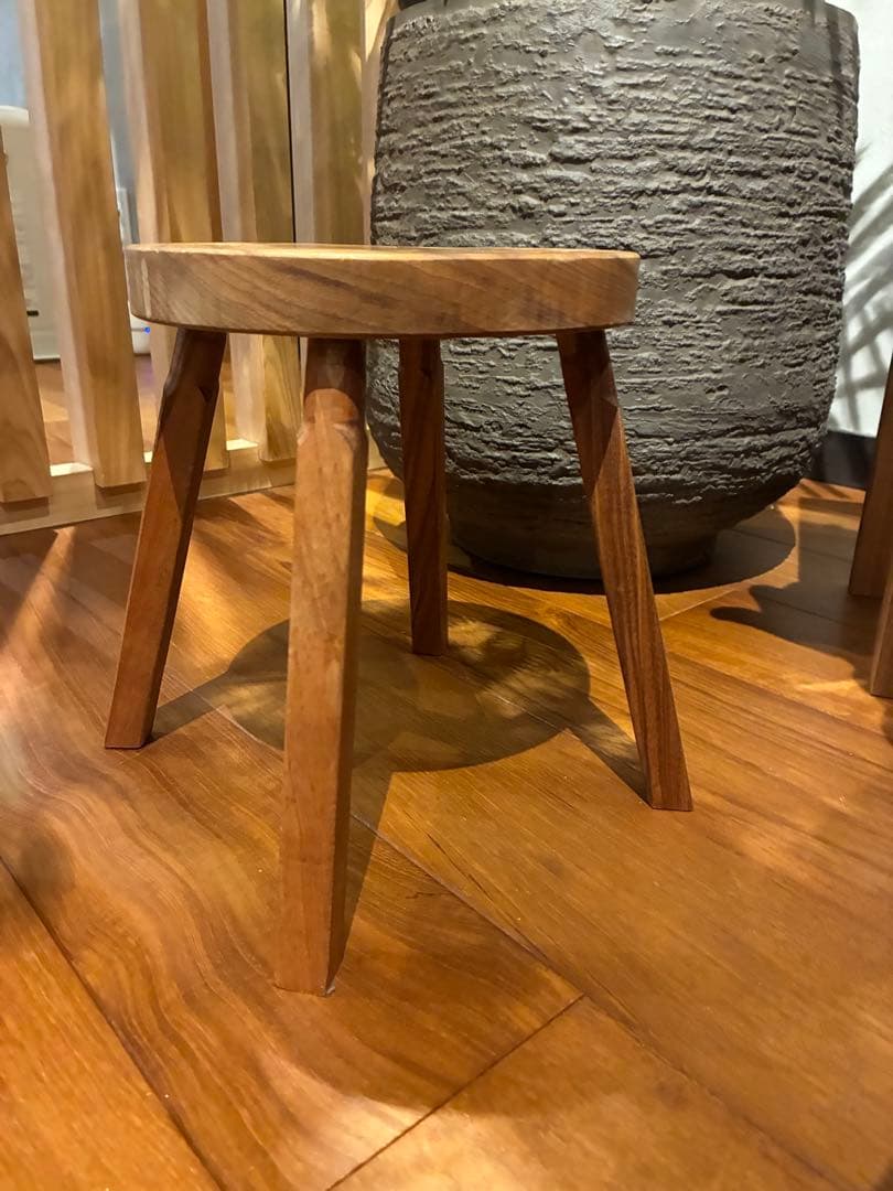 無垢材楠と桜スツール ミニスツール 花台 サイドテーブル ハンドメイド