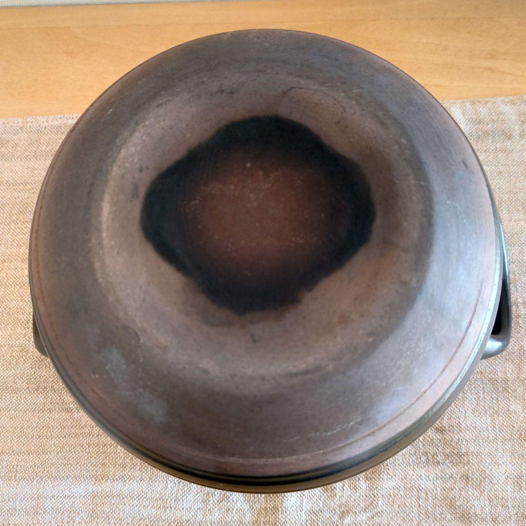 華月 大黒ごはん鍋　2合用　大黒窯　ごはん鍋　丸黒釉　陶器　萬古焼