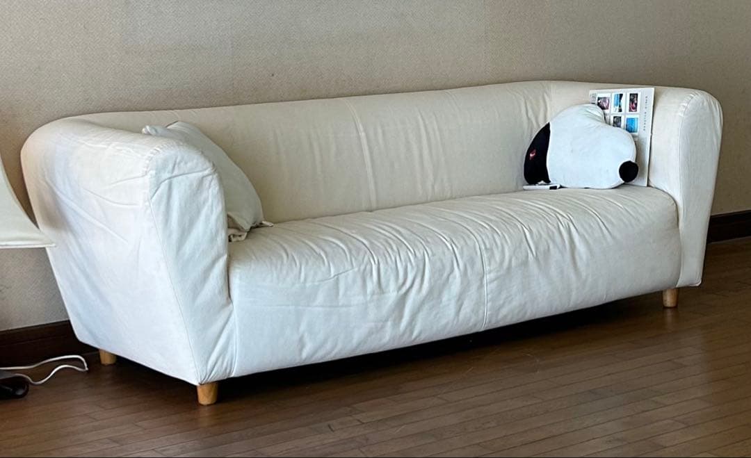 ドリームベット　ホワイトきなり　3人掛けソファ　幅188cm