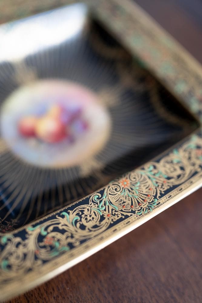 ロイヤルウースター フルーツ画四方皿