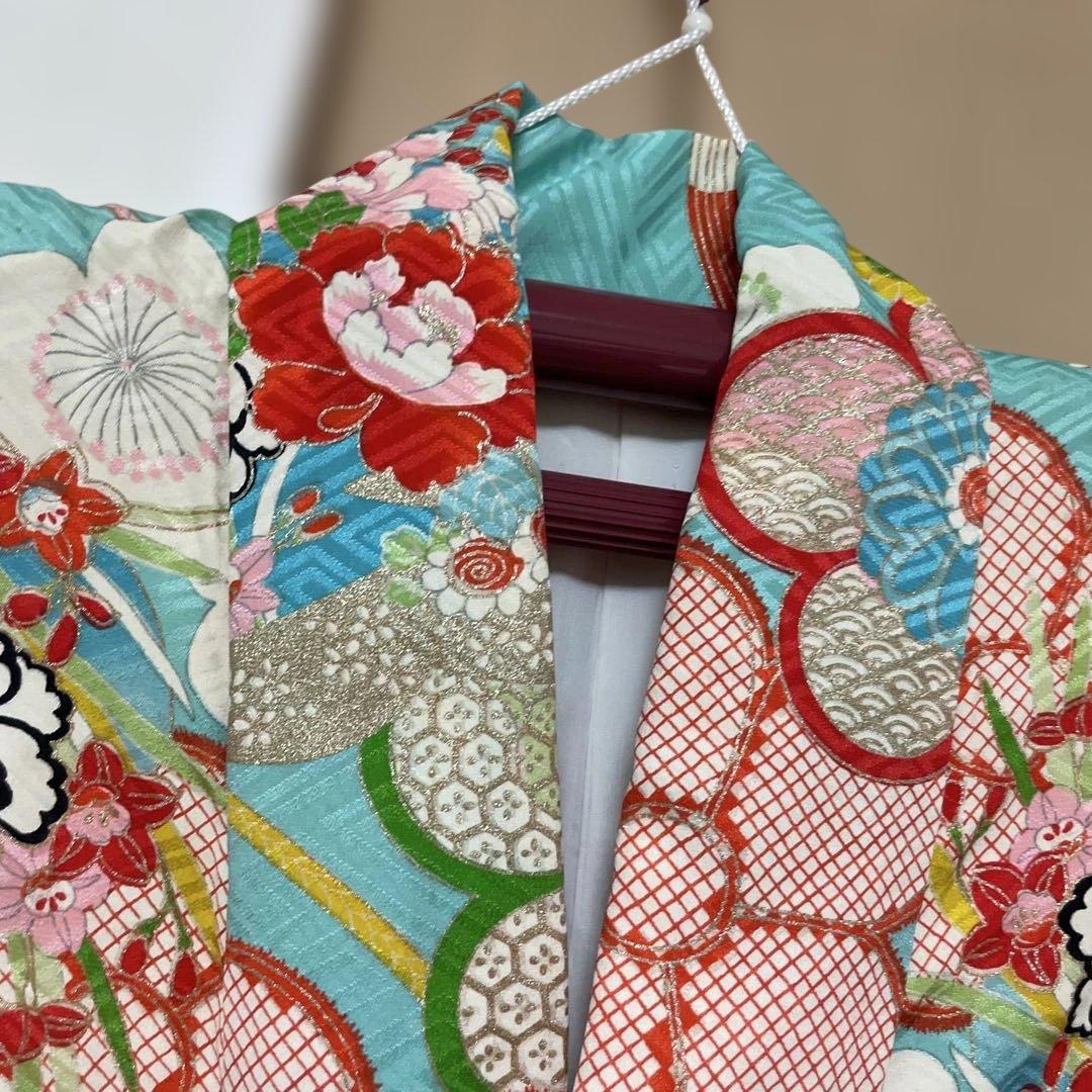 アンティーク　女の子　子供着物　大正ロマン　七五三　十三詣り着物