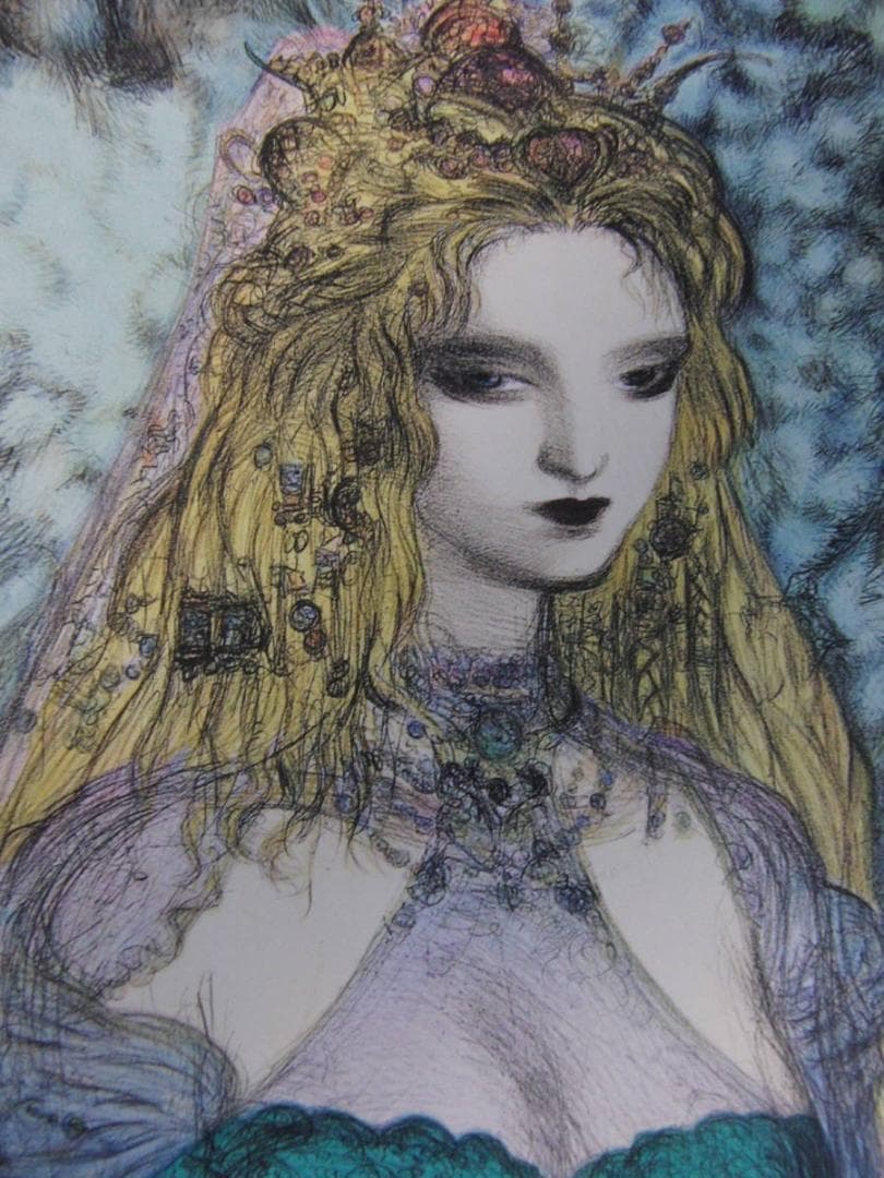 天野喜孝、【シンデレラ】、希少な額装用画集より、厳選、新品額装