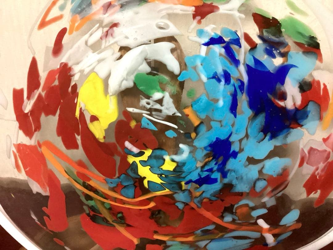 新品未使用　琉球ガラス　大皿　岩田氏作