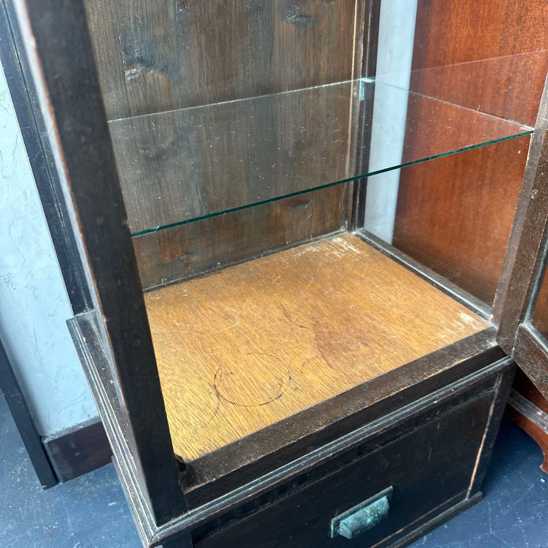 ◾️引き取り限定◾️ヴィンテージ　木製ガラスケース 引き出し付き