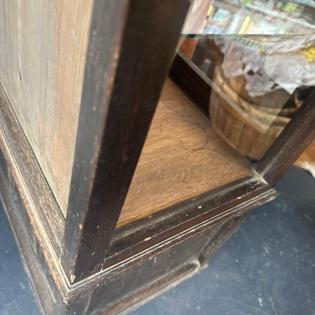 ◾️引き取り限定◾️ヴィンテージ　木製ガラスケース 引き出し付き