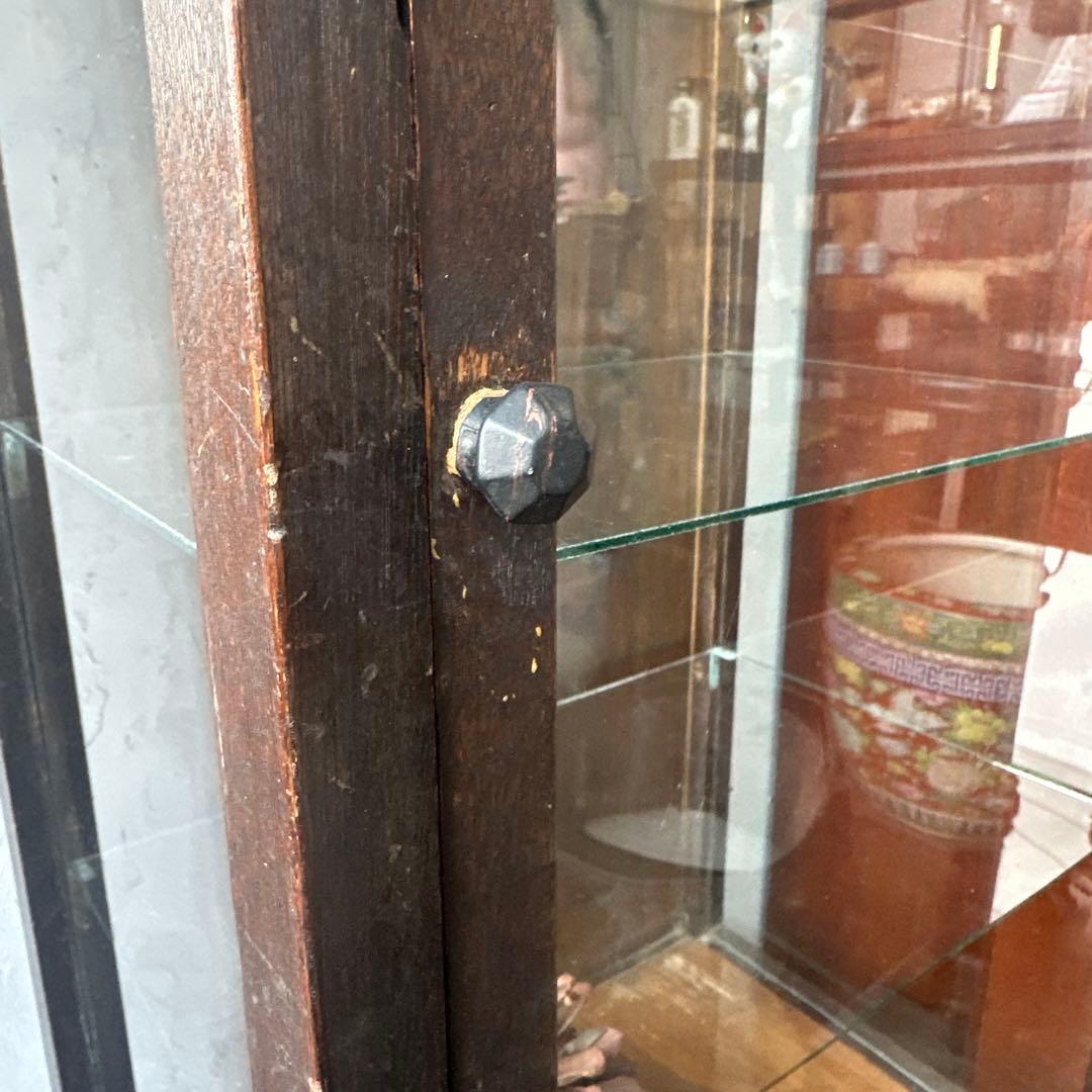 ◾️引き取り限定◾️ヴィンテージ　木製ガラスケース 引き出し付き