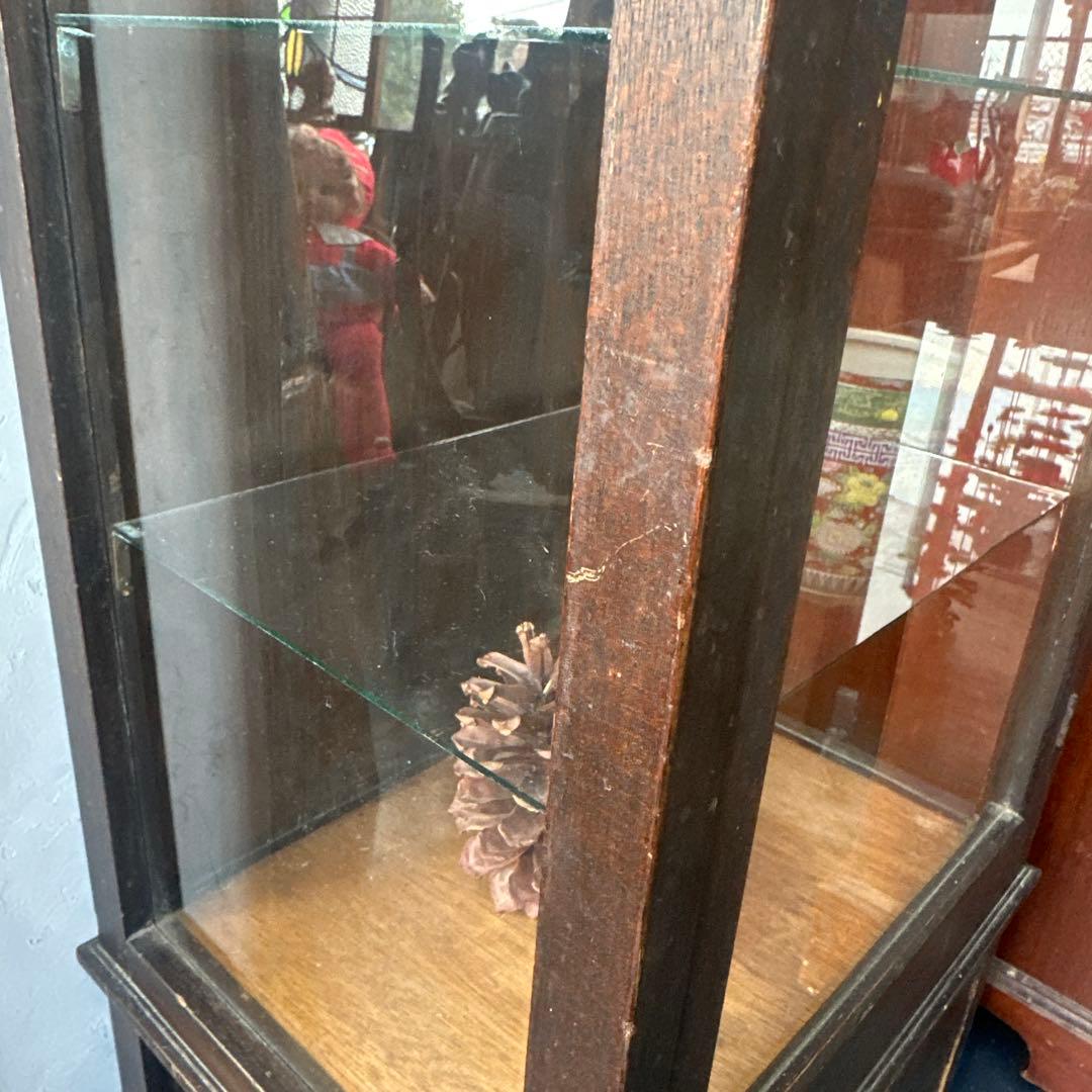 ◾️引き取り限定◾️ヴィンテージ　木製ガラスケース 引き出し付き