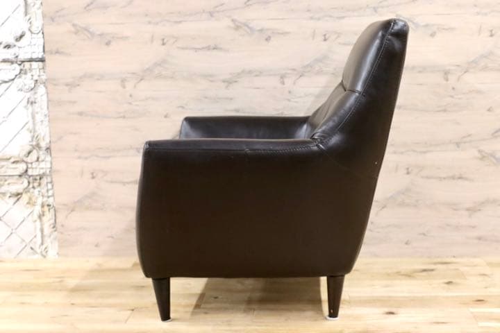 GMFK445○IDC大塚家具 アームチェア フォルテ 総革 ダークブラウン 1