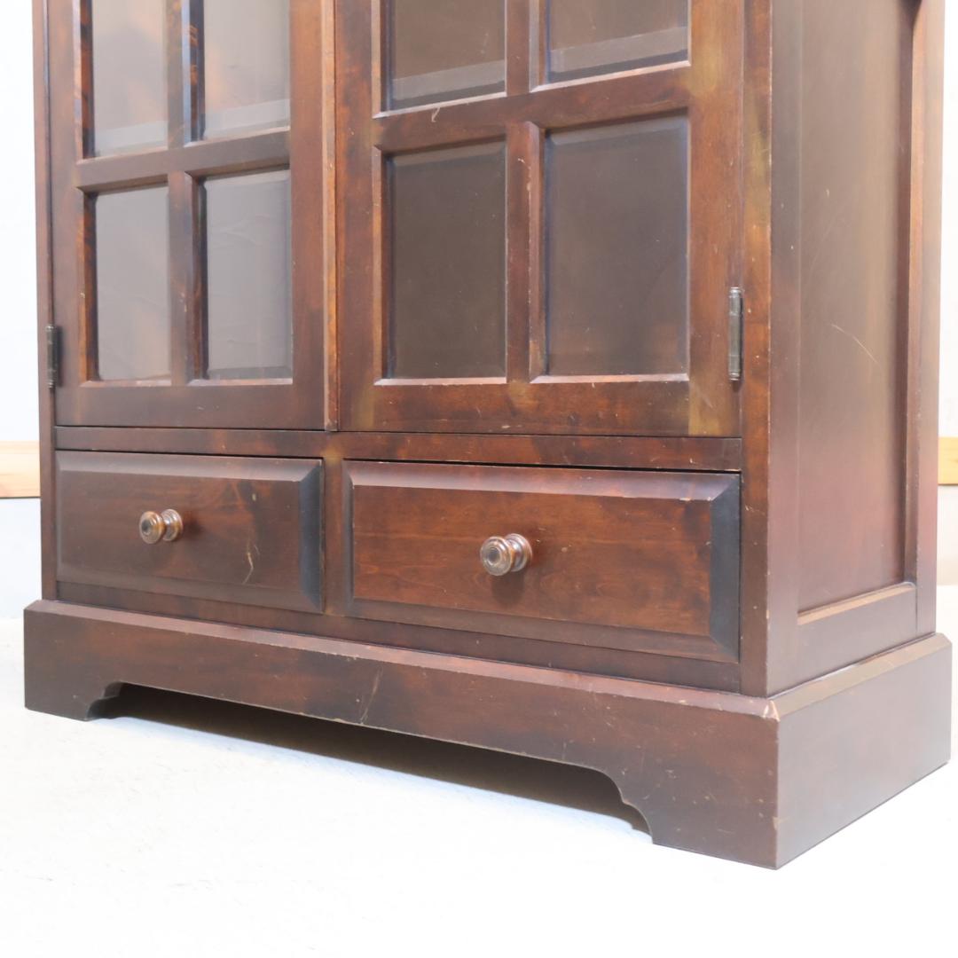 北海道民芸家具 樺材無垢 本棚 ブックキャビネット 天然木 収納家具 飾り棚