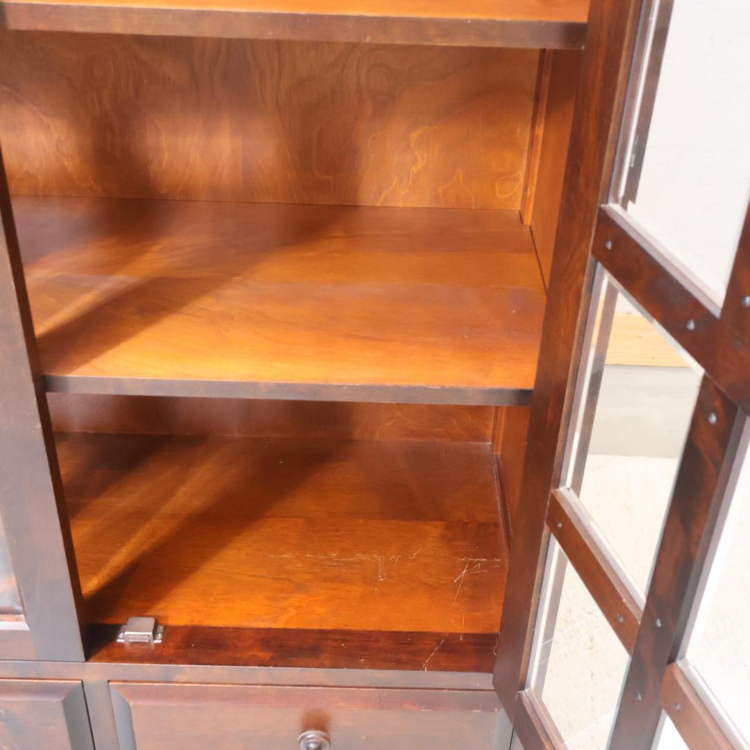 北海道民芸家具 樺材無垢 本棚 ブックキャビネット 天然木 収納家具 飾り棚