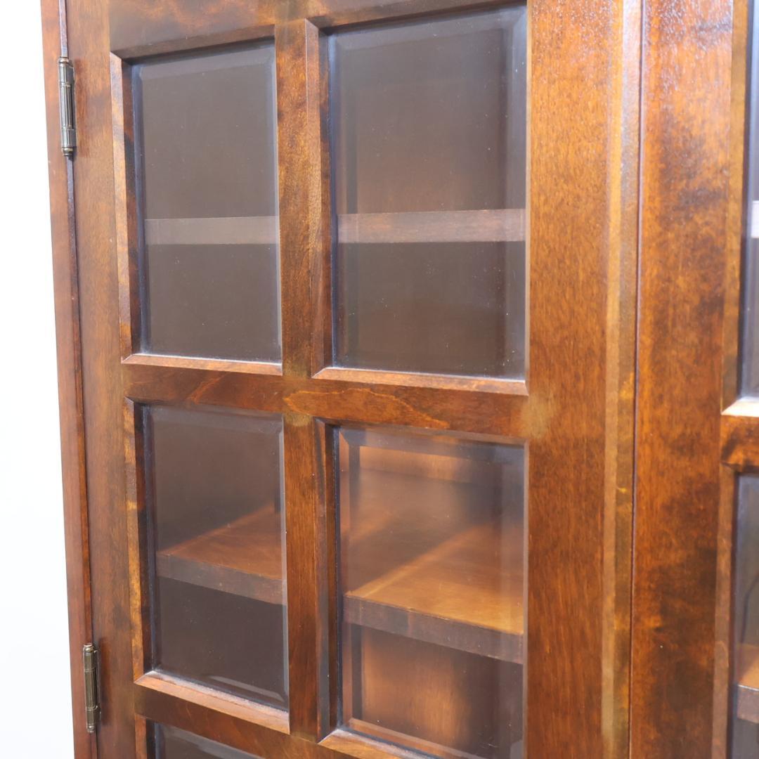 北海道民芸家具 樺材無垢 本棚 ブックキャビネット 天然木 収納家具 飾り棚