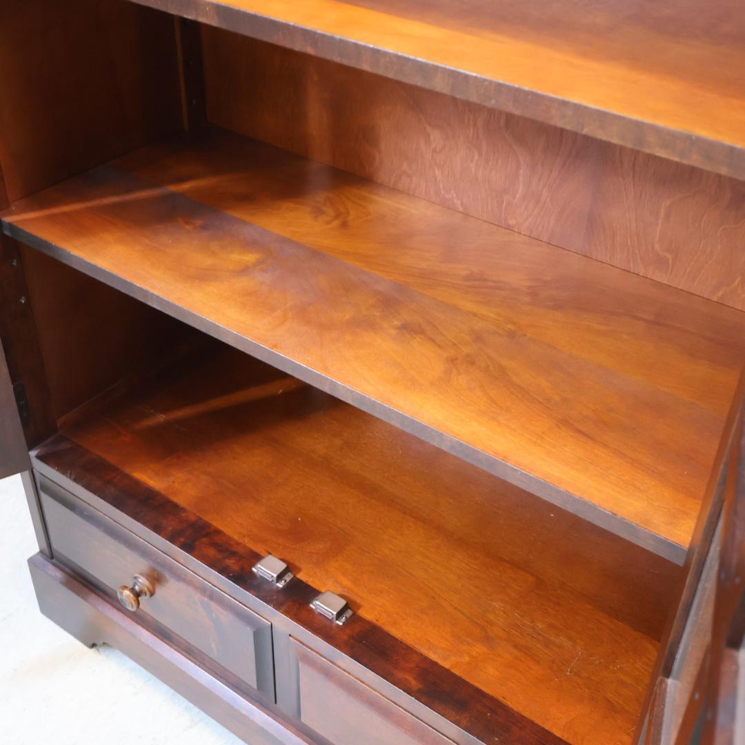 北海道民芸家具 樺材無垢 本棚 ブックキャビネット 天然木 収納家具 飾り棚