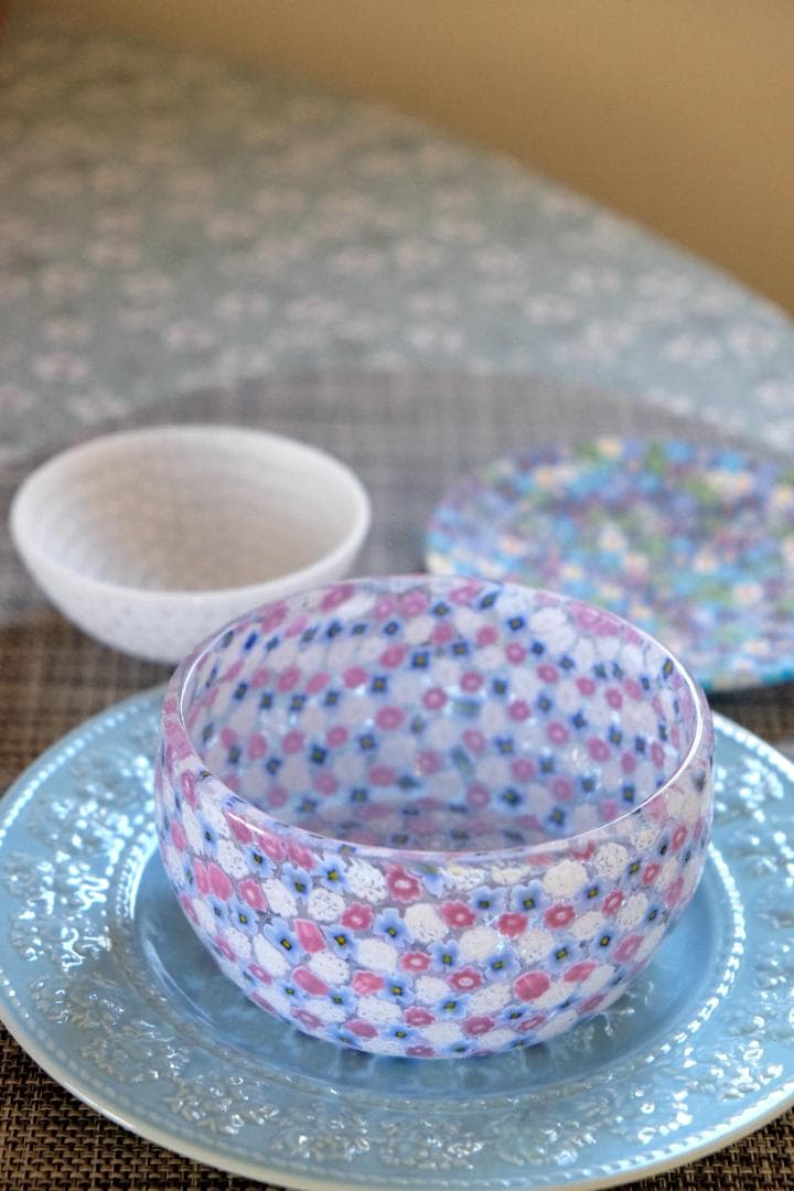 ミルフォオリ ベネチアングラス 吹きガラス 花瓶 伊藤聡信 田子美紀 江波冨士子