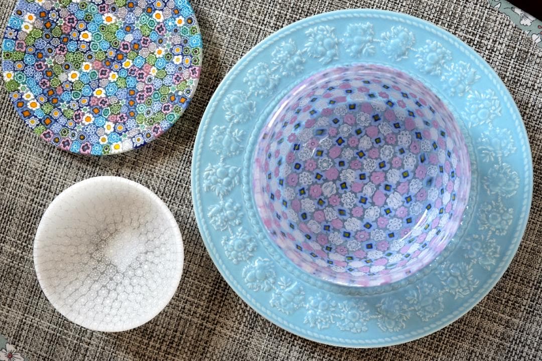 ミルフォオリ ベネチアングラス 吹きガラス 花瓶 伊藤聡信 田子美紀 江波冨士子