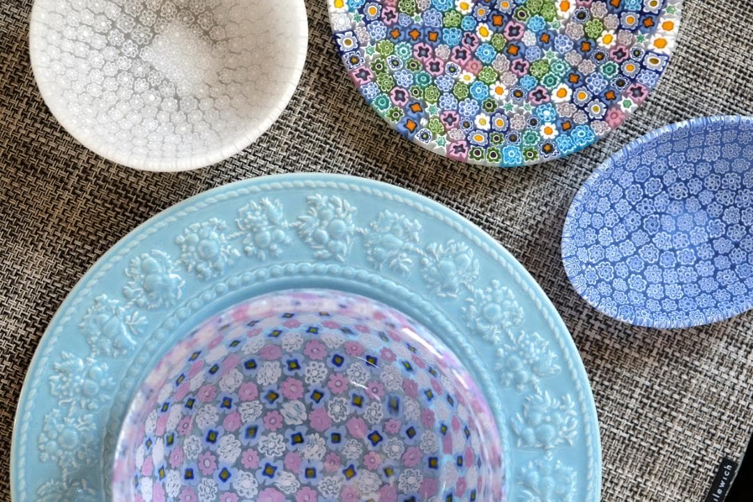 ミルフォオリ ベネチアングラス 吹きガラス 花瓶 伊藤聡信 田子美紀 江波冨士子