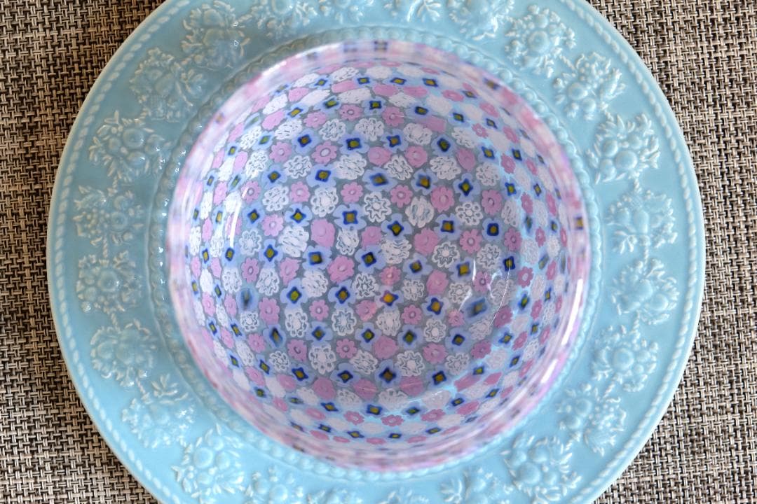 ミルフォオリ ベネチアングラス 吹きガラス 花瓶 伊藤聡信 田子美紀 江波冨士子