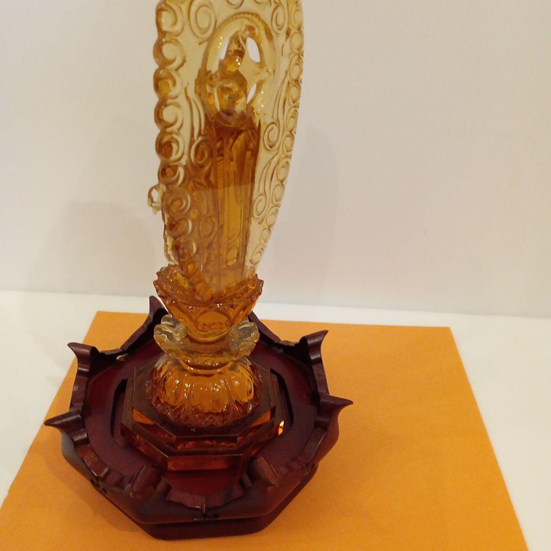 原材料瑪瑙　仏像 花形台座付き