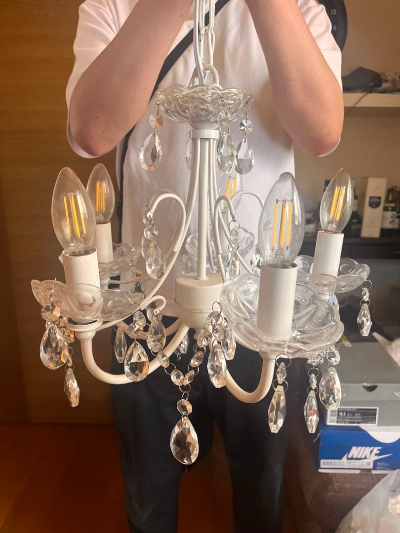 ホワイトシャンデリア 5灯　2個セット