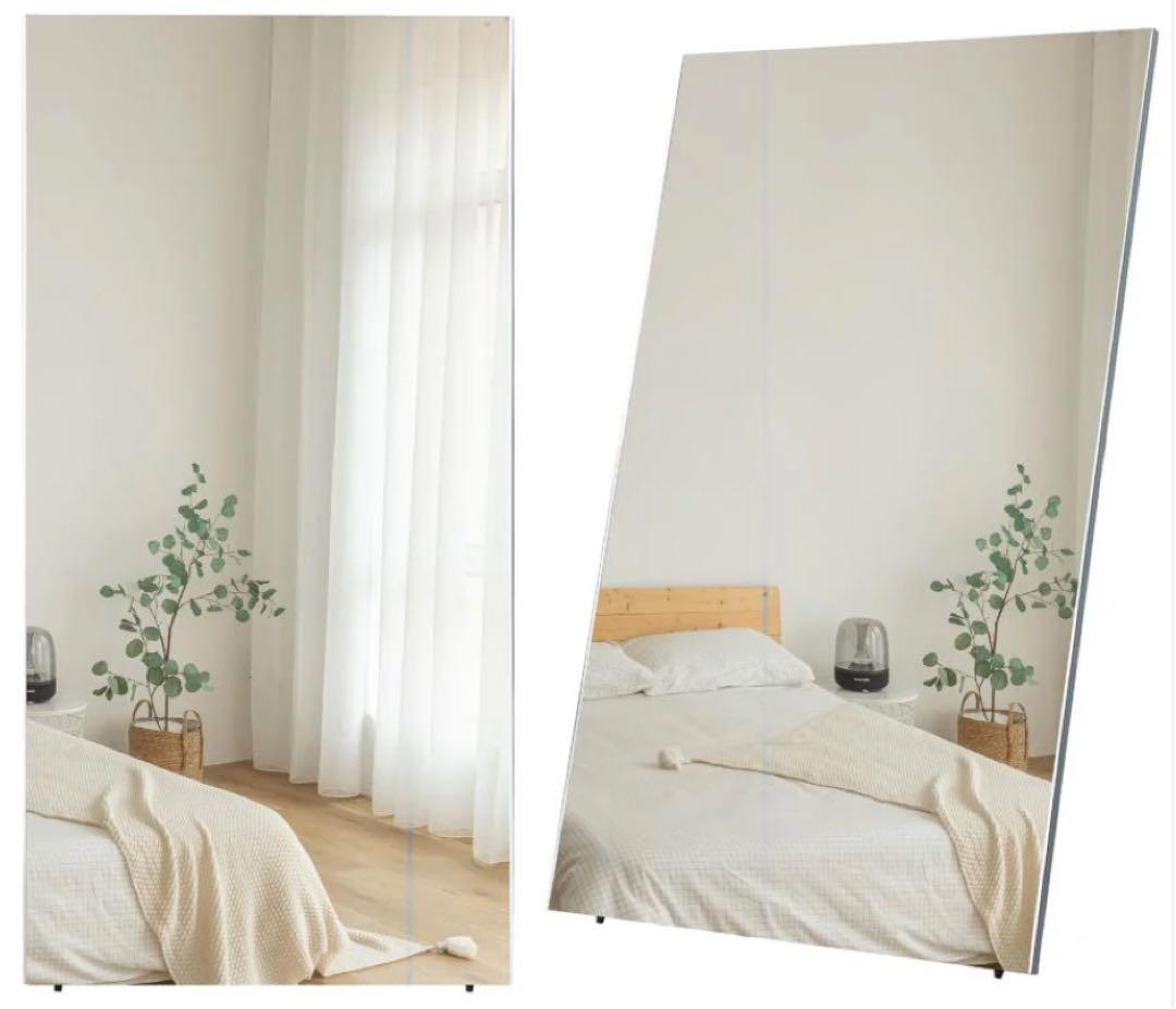 軽壁掛け鏡160x100木目