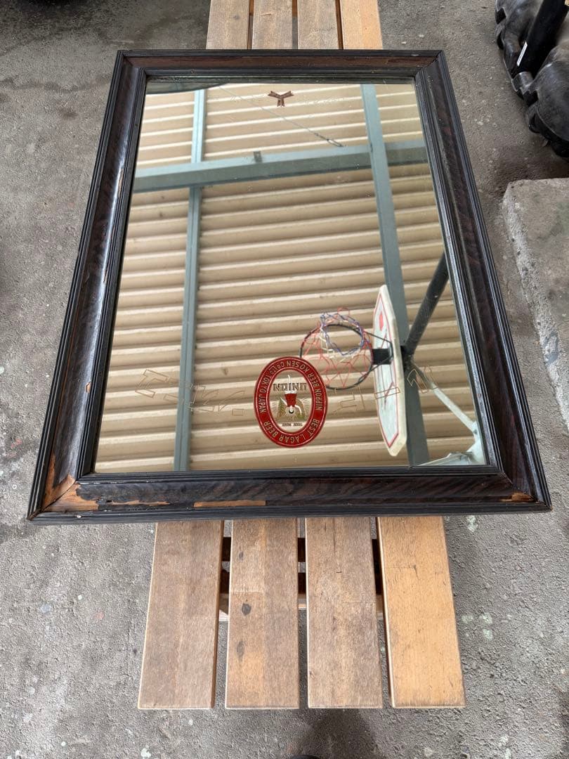 【O-1794】ユニオンビール 三ツ矢サイダー 鏡 昭和レトロ アンティーク