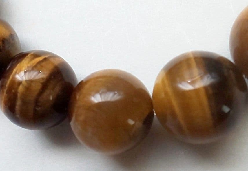 高品質タイガーアイ 大粒 12.4mm 重厚 17cm メンズ ブレスット