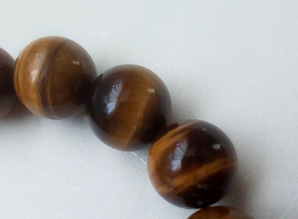高品質タイガーアイ 大粒 12.4mm 重厚 17cm メンズ ブレスット