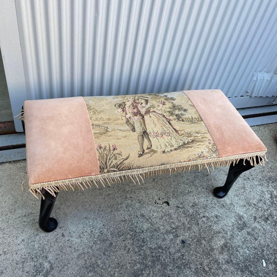 アンティーク　　猫足　　　フットスツール