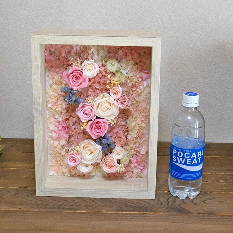 額入り プリザーブドフラワー 額縁に入ったお花 長期間鑑賞可能 白系