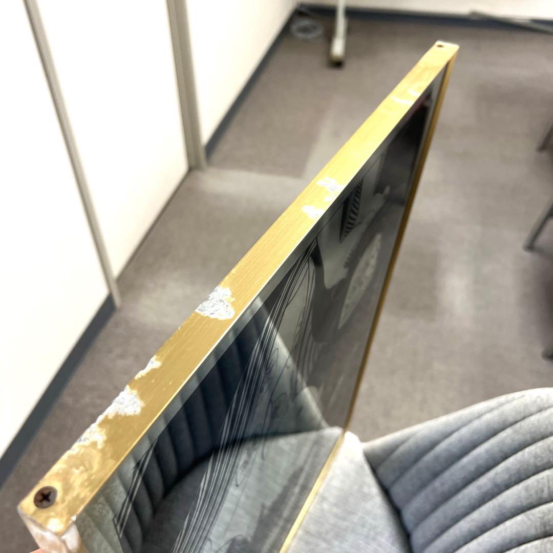 喜多川歌麿 パブミラー 浮世絵 女性と茶碗 金属製フレーム 鏡 壁掛け