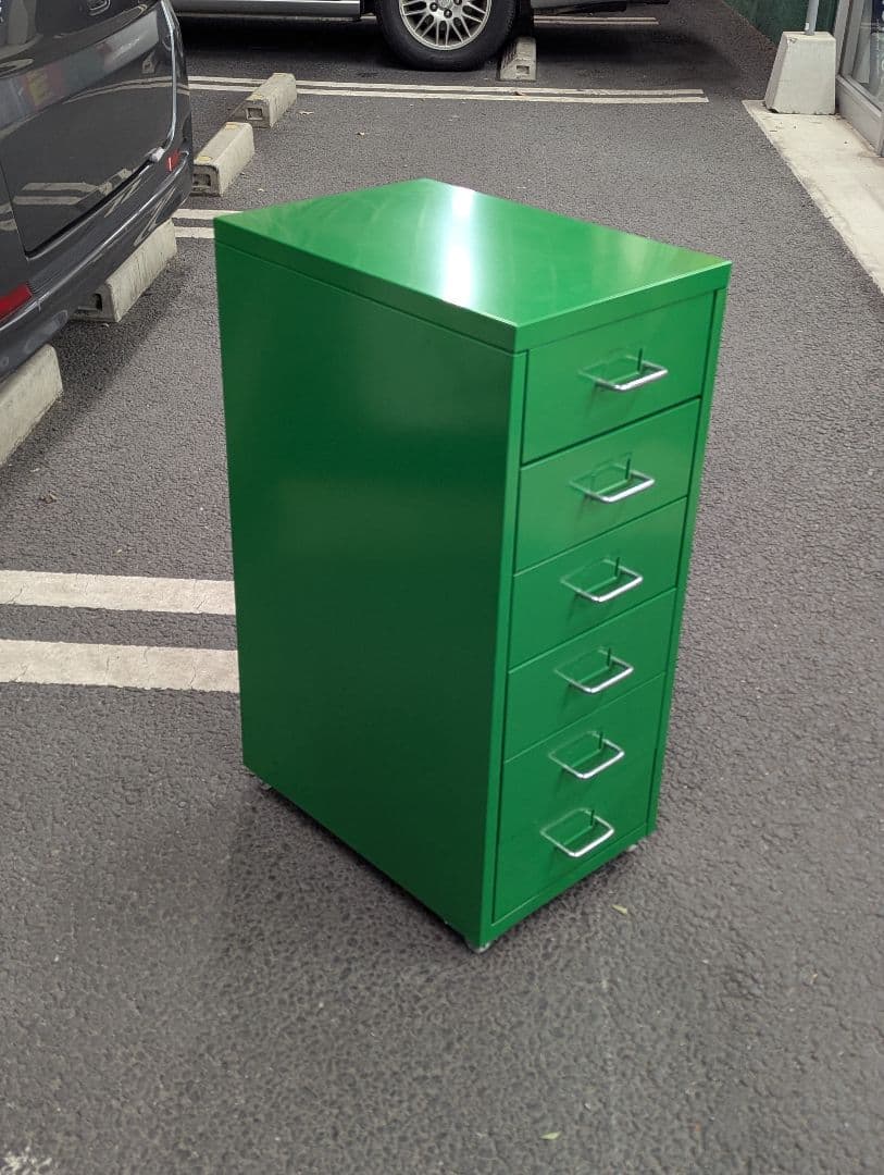 イケア ヘルメル グリーン キャスター付き 廃盤 IKEA