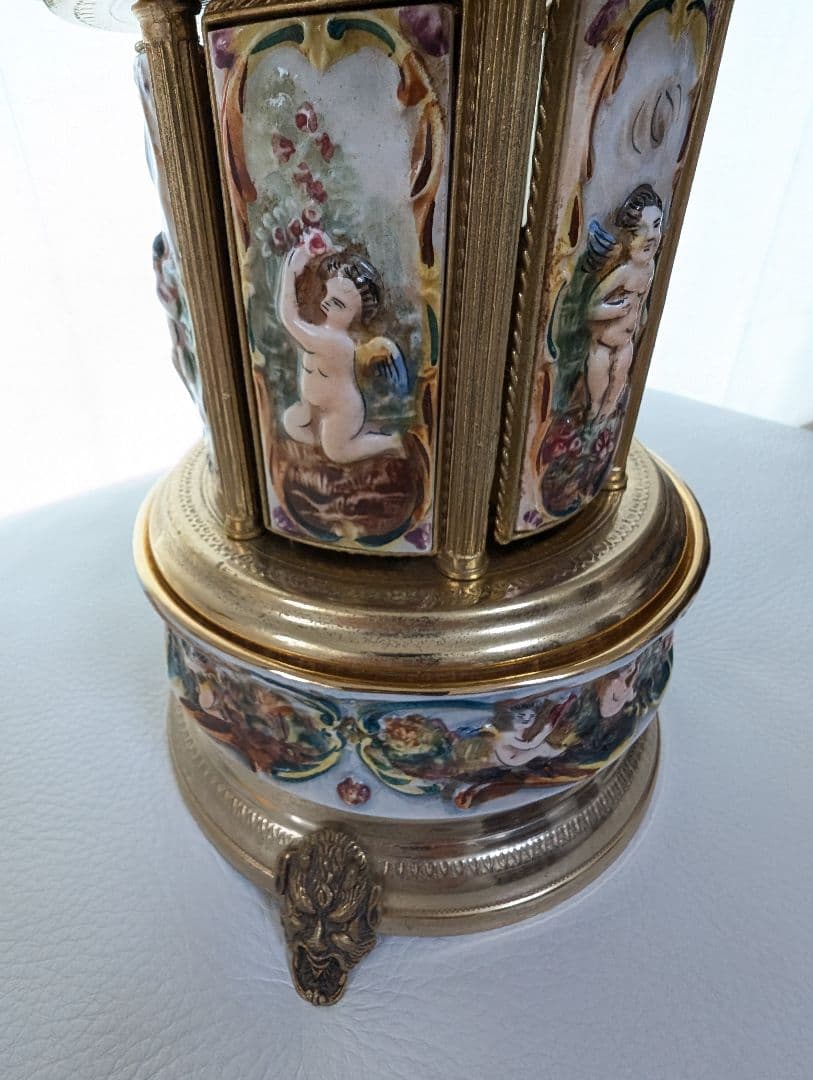 【美品 動作確認済み】REUGE リュージュ★陶器製★オルゴール★口紅タバコ入れ