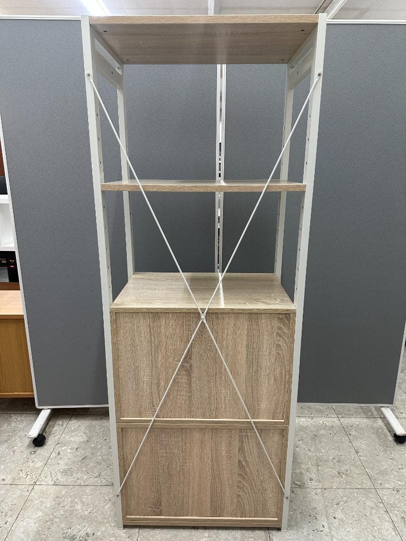 LOWYA　シェルフ　4段引き出し付き　ベージュ