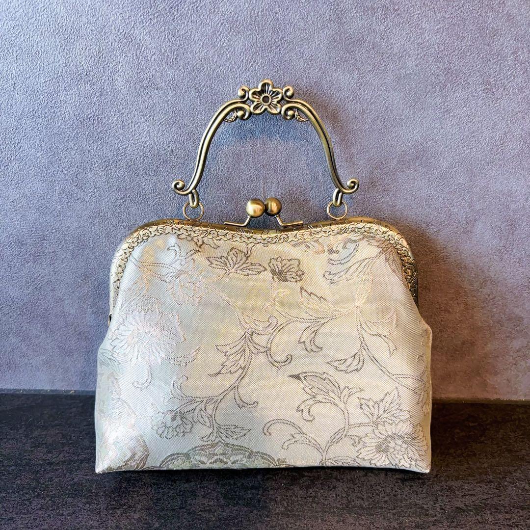 2月の新作1点物！！幻想的なオーロラ本佐賀錦の煌めき上品パーティーバッグ帯バッグ