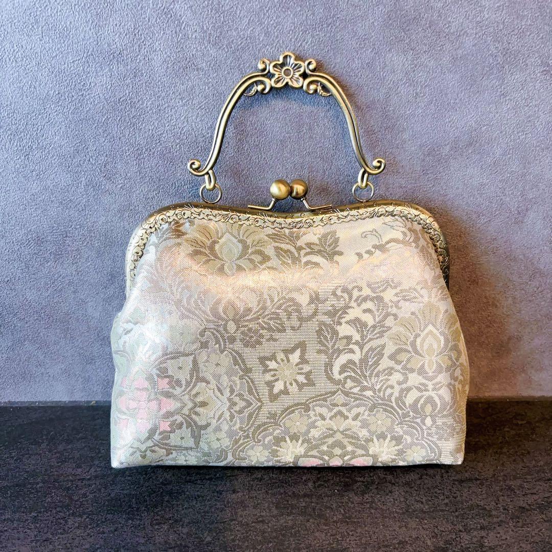 2月の新作1点物！！幻想的なオーロラ本佐賀錦の煌めき上品パーティーバッグ帯バッグ